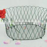 Rusty Roling Iron Wire Basket for Outdoor