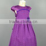Purple Girls Floral Sateen Dress Baby Fashion Pretty Baby Kids Holiday Dresses Clothes for Party Wedding 2016 thumbnail-3