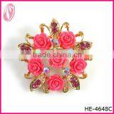 Rhinestone Red Rose Brooch For Wedding White Dress thumbnail-1