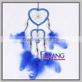 Double Love Heart Dream Catchers With Feathers Wall or Car Hanging Ornament Dceor thumbnail-3