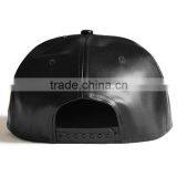 Design Your Own Black Faux Leather Snapback Cap Hat thumbnail-2