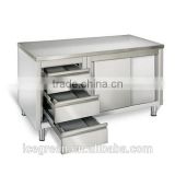 Stainless Steel Work Table with Cabinet and Drawers