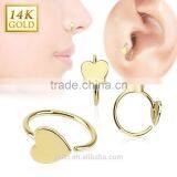 14k Solid Gold Body Piercing Jewelry Earring Nose Hoop thumbnail-1