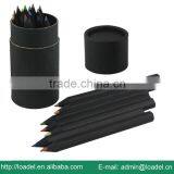12pcs 3.5" Black Wood Pencil thumbnail-2