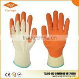 13G Polyester Liner, Natural Latex Palm Coated, Crinkle Finished, blue color Latex Coated Glove