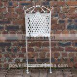 Antique Cream Wrought Iron Durable Folding Patio Chair thumbnail-2