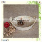 Customized Handmade Handle Round Wood Organizer Tray thumbnail-1