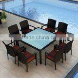 2017 Trade Assurance Most Popular Poolside Used Aluminium Frame Rattan Dining Table and Chairs Set thumbnail-6