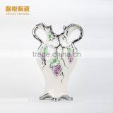Stock Golden Vase Ceramic Dinner Plate With Grape Design Ceramic Plates Dishes thumbnail-2