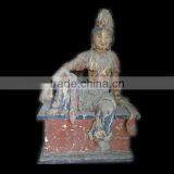 Archaize Hand Made Platane Wood Carving Sitting Buddha thumbnail-1
