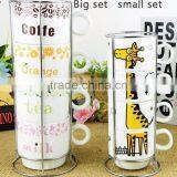 Porcelain 4 Stackable Coffee Mugs With Metallic Rack Set thumbnail-1