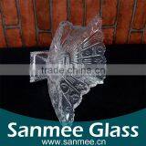 China Manufacture Cheap Clear Leaf Shape Glass Plate thumbnail-2