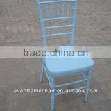 Beautiful Blue Color Stackable Wood Hotel Chair for Wedding Rental thumbnail-2