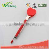 WCHXK06 Premium Comfort Stainless Steel Locking Heart Shape Food Tongs With Heat Resistant Silicone Heads, Good Grip thumbnail-1