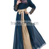 New Model Abaya in Dubai Hijab Style Embroidery Chiffon Patch Abaya thumbnail-5