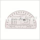 Chinese Custom 6 Inch Half Moon 360 Degree Plastic Protractor, Transparent High Quality Protractor for Military Training # KMP-1 thumbnail-1