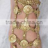 BAREFOOT SANDAL Payal ANKLETS Pair Feet Bracelet Toe Ring thumbnail-1