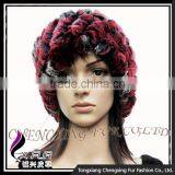 CX-C-68D Ladies Knitted Winter Neck Warmer/ Fashion Rex Rabbit Fur Hat thumbnail-2