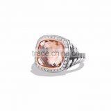 Big Gemstone With CZ Studded Two Tone Plated Ring thumbnail-1