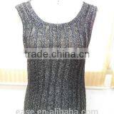 Yellow Color Round Collar Sequined Mohair Women Heavy Knit Cardigan Sweaters thumbnail-2