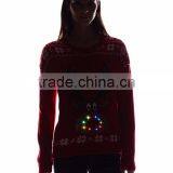Women Reindeer Head Pattern Christmas Jumper Sweater thumbnail-3