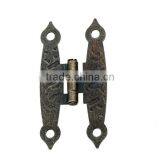 Iron Based Alloy Rectangle Antique Bronze Pattern Carved Rotatable Door Box Cabinet Furniture Butt Hinges thumbnail-1