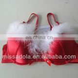 sexy fur lovely red bra for christmas