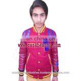 Kids Varsity Jackets, Custom Embroidery Baseball Jackets, Burgundy Wool Leather Jackets