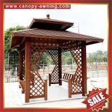 Outdoor Park Garden Wood Style Aluminum Alu Metal Gazebo Pavilion Pagoda Gloriette Canopy Awning thumbnail-2