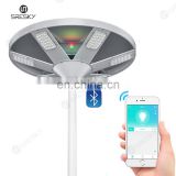 SRESKY UFO New bluetooth function rechargeable lithium battery plaza/garden solar street lights with built-in bird repell