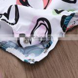 2019 Summer Fly Sleeved White Love Heart Print Bodysuit Rompers Kids Girls Bodysuits thumbnail-5
