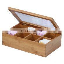 OEM Accept Customized Logo Glass Lid Wooden Tea Box thumbnail-2