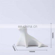 Black White Ceramic Seal Dog Animal Sculpture Home Bedroom Decor Accessories thumbnail-2