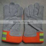 10.5"AB Grade Cow Split Leather Working Gloves, Reflective Leather Safety Gloves, Larbor Gloves, Garden Gloves thumbnail-1