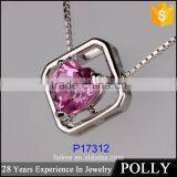 Popular Rubellite 18k Rose Gold Small Diamond Pendants Designs With Color Stone thumbnail-5