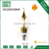 led candle bulb light C37 with Golden body, good use for chandelier fixture
