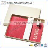 PU Leather Travel Gift Set Including Passport Cover And Luggage Tag thumbnail-1
