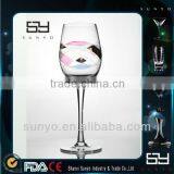2014 Hot Sale Fancy Wine Glass With Colored Block thumbnail-1
