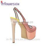 Peeptoe Pink Glitter Slingback Ladies High Heels thumbnail-2