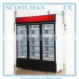Chain Supermarket Upright 3 Door Glass Freezer