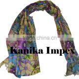 Modern Designer Printed Cotton Scarf thumbnail-1