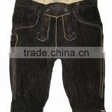 Trachten- Kniebund- LEDERHOSE / Trachtenhose in Braun- Grau thumbnail-1