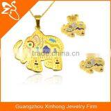 African Jewelry Set Nigerian Wedding Flower Shaped Stainless Steel Costume Jewelry Necklace And Earring Ring Jewelry Set thumbnail-2