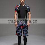 2016 Compression Tights Running Set Men Quick Dry Sports Suit Gym Wear Fitness Short Sleeve T-shirts Shorts thumbnail-5