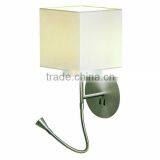 0814-24 Hotel Metallic Square Shades Flexible Shaft LED Wall Light Lamp
