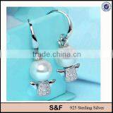 Big Size Pearl Wing Earring, 925 Sterling Silver Wing Earring thumbnail-1