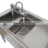 NSF Approval Stainless Steel TwoTubs Bar Sink With 3" Backsplash thumbnail-1