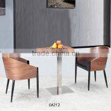 Wood Table Top Superior Leather Chair Coffee Shop Tables and Chairs for Sale CA212 thumbnail-1