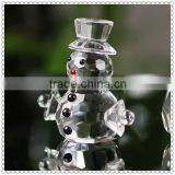 Clear Cheap Hotsale Snowman Crystal Decoration For BirthdayDay Gifts
