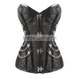 Waist Slimming Steel Bone Corset in Black thumbnail-1